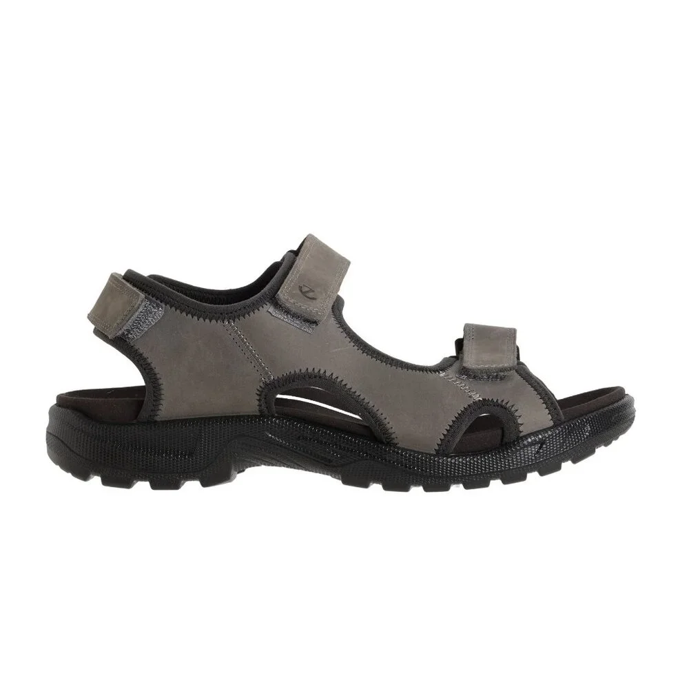Ecco Men's Onroads Sandal 3 Leather Quick Fasten Straps Fluidform Grey Steel